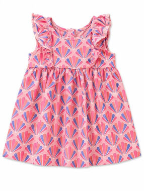 Adventurewear 360 Pink Seashell Print Ruffle Dress 12 Months